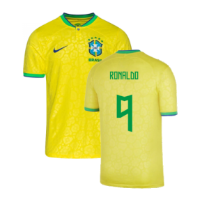 2022-2023 Brazil Little Boys Home Shirt (Ronaldo 9)
