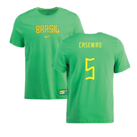 2022-2023 Brazil Swoosh Tee (Green) (Casemiro 5)