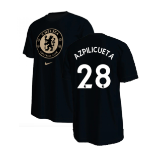 2022-2023 Chelsea Crest Tee (Black) (AZPILICUETA 28)