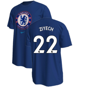 2022-2023 Chelsea Crest Tee (Blue) (ZIYECH 22)