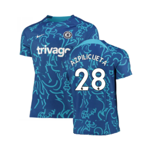 2022-2023 Chelsea Pre-Match Training Shirt (Blue) (AZPILICUETA 28)