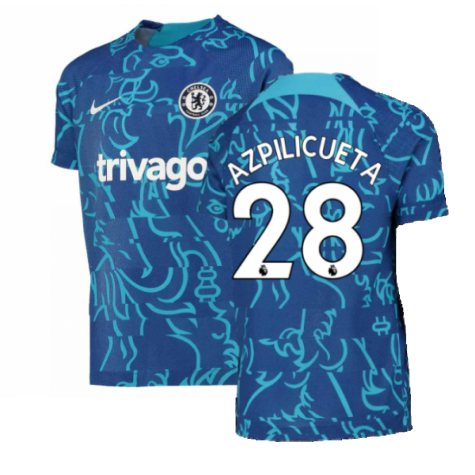 2022-2023 Chelsea Pre-Match Training Shirt (Blue) - Kids (AZPILICUETA 28)