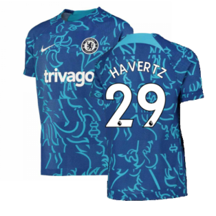 2022-2023 Chelsea Pre-Match Training Shirt (Blue) - Kids (HAVERTZ 29)