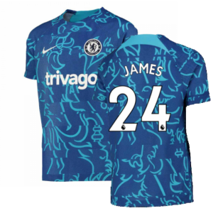 2022-2023 Chelsea Pre-Match Training Shirt (Blue) - Kids (JAMES 24)