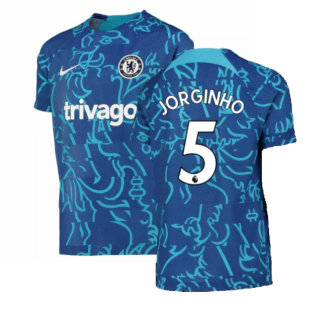 2022-2023 Chelsea Pre-Match Training Shirt (Blue) - Kids (JORGINHO 5)