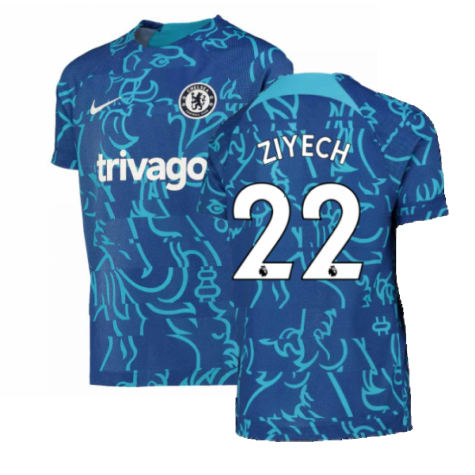 2022-2023 Chelsea Pre-Match Training Shirt (Blue) - Kids (ZIYECH 22)