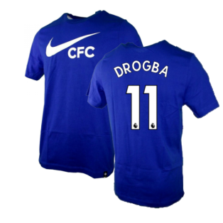 2022-2023 Chelsea Swoosh Tee (Blue) (DROGBA 11)