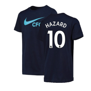 2022-2023 Chelsea Swoosh Tee (Navy) - Kids (HAZARD 10)