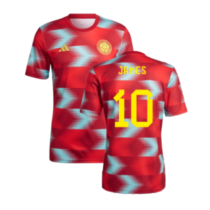 2022-2023 Colombia Pre-Match Shirt (Red) (JAMES 10)