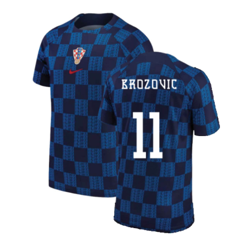 2022-2023 Croatia Pre-Match Training Shirt (Navy) (Brozovic 11)