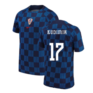2022-2023 Croatia Pre-Match Training Shirt (Navy) (Budimir 17)