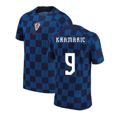 2022-2023 Croatia Pre-Match Training Shirt (Navy) (Kramaric 9)