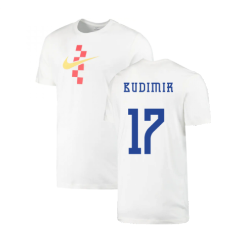 2022-2023 Croatia Swoosh T-Shirt - White (Kids) (Budimir 17)