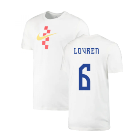 2022-2023 Croatia Swoosh T-Shirt - White (Kids) (Lovren 6)