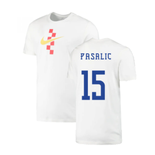 2022-2023 Croatia Swoosh T-Shirt - White (Kids) (Pasalic 15)