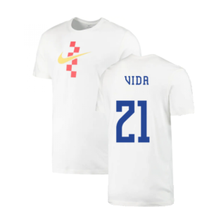 2022-2023 Croatia Swoosh T-Shirt - White (Kids) (Vida 21)