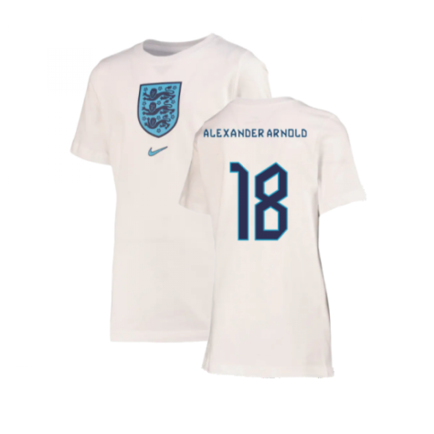2022-2023 England Crest Tee (White) - Kids (Alexander Arnold 18)