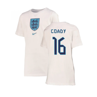 2022-2023 England Crest Tee (White) - Kids (Coady 16)