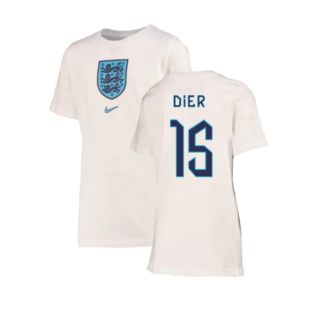 2022-2023 England Crest Tee (White) - Kids (Dier 15)