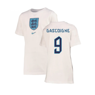 2022-2023 England Crest Tee (White) - Kids (Gascoigne 9)