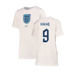 2022-2023 England Crest Tee (White) - Kids (Kane 9)