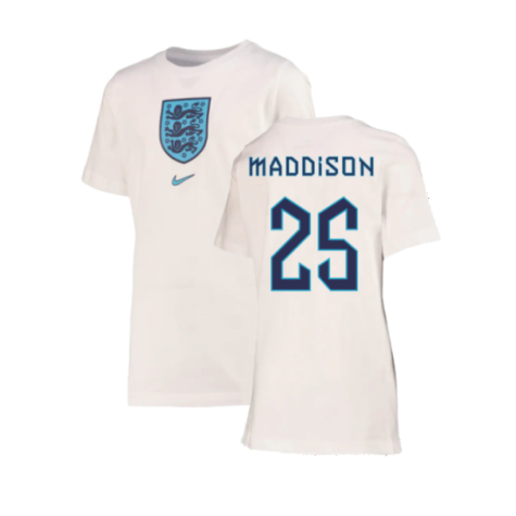 2022-2023 England Crest Tee (White) - Kids (Maddison 25)