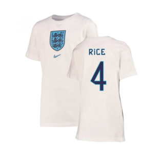 2022-2023 England Crest Tee (White) - Kids (Rice 4)