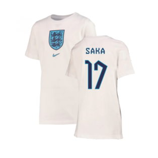 2022-2023 England Crest Tee (White) - Kids (Saka 17)