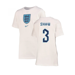 2022-2023 England Crest Tee (White) - Kids (Shaw 3)