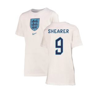 2022-2023 England Crest Tee (White) - Kids (Shearer 9)