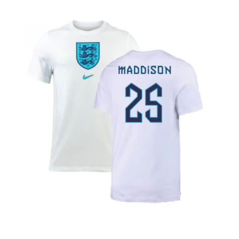 2022-2023 England Crest Tee (White) (Maddison 25)