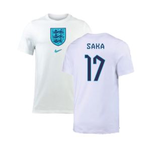 2022-2023 England Crest Tee (White) (Saka 17)