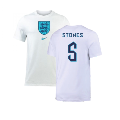 2022-2023 England Crest Tee (White) (Stones 5)