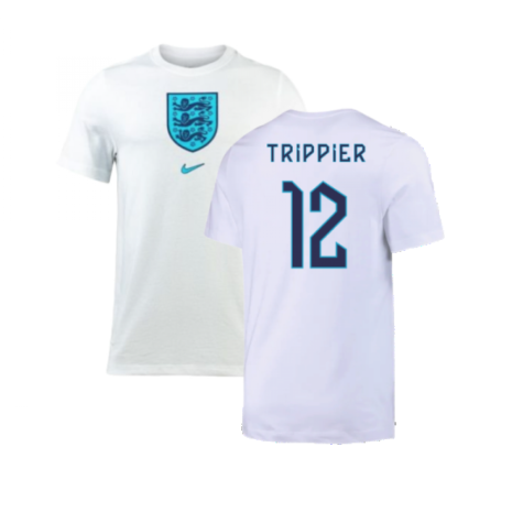 2022-2023 England Crest Tee (White) (Trippier 12)