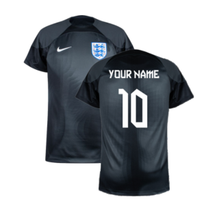 2022-2023 England Home Goalkeeper Shirt (Black) (Your Name)