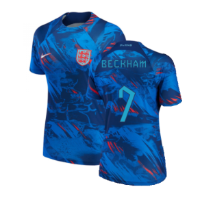 2022-2023 England Pre-Match Shirt (Blue) - Ladies (Beckham 7)