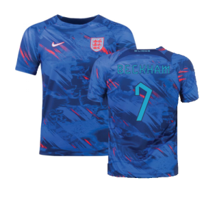 2022-2023 England Pre-Match Training Shirt (Blue) (Beckham 7)