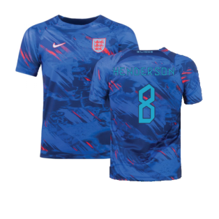 2022-2023 England Pre-Match Training Shirt (Blue) (Henderson 8)