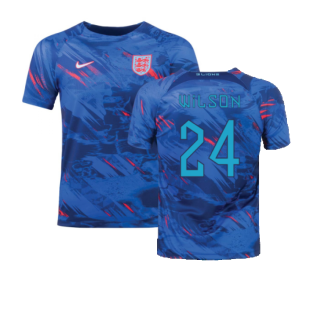 2022-2023 England Pre-Match Training Shirt (Blue) (Wilson 24)
