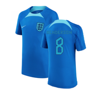 2022-2023 England Strike Dri-FIT Training Shirt (Blue) (Henderson 8)