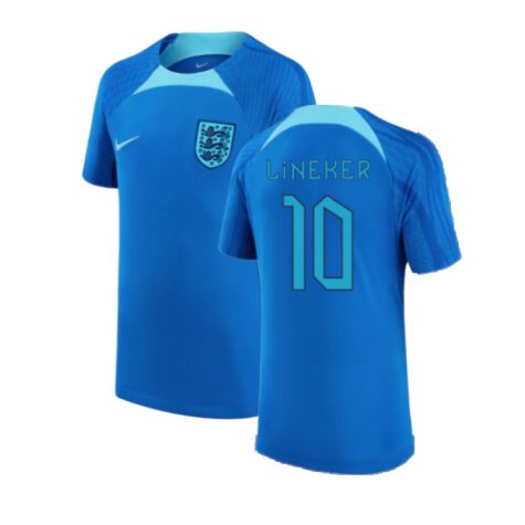 2022-2023 England Strike Dri-FIT Training Shirt (Blue) (Lineker 10)