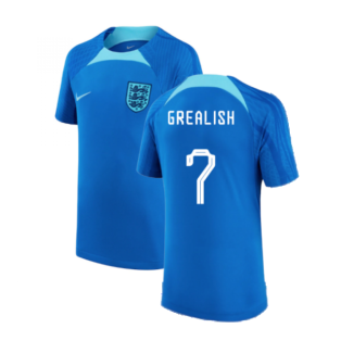 2022-2023 England Strike Training Shirt (Blue) - Kids (Grealish 7)