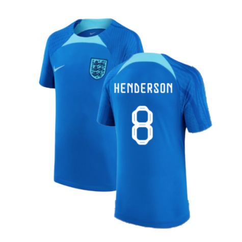 2022-2023 England Strike Training Shirt (Blue) - Kids (Henderson 8)
