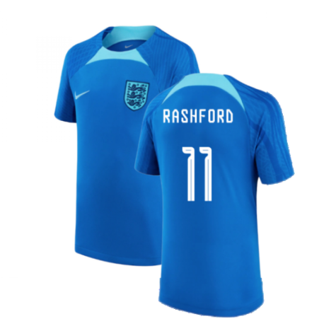 2022-2023 England Strike Training Shirt (Blue) - Kids (Rashford 11)