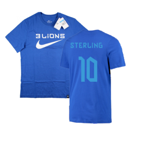 2022-2023 England Three Lions Tee (Blue) (Sterling 10)