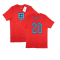 2022-2023 England World Cup Crest Tee (Red) - Kids (Foden 20)