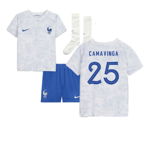 2022-2023 France Away Little Boys Mini Kit (Camavinga 25)