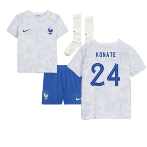 2022-2023 France Away Little Boys Mini Kit (Konate 24)