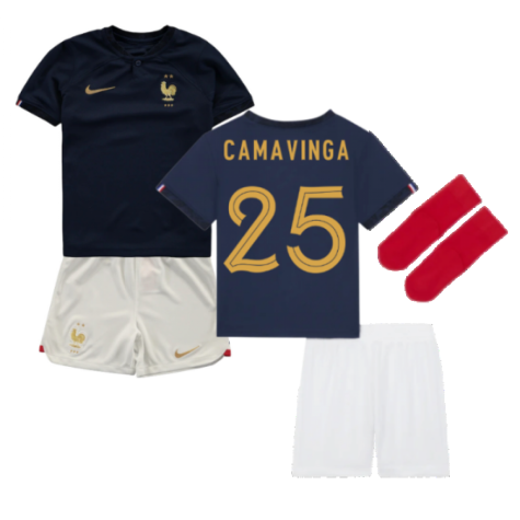 2022-2023 France Home Little Boys Mini Kit (Camavinga 25)