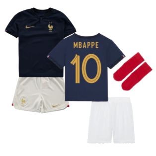 2022-2023 France Home Little Boys Mini Kit (Mbappe 10)